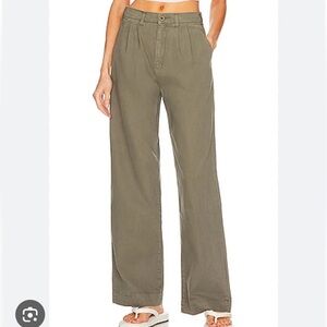 PISTOLA Ellery High Rise Wide Leg Trouser in Garden Green 31